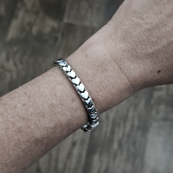 Very Rare Silpada Sterling Silver Interlocking Heart Hook Clasp Bracelet CCB608 - Picture 15 of 16